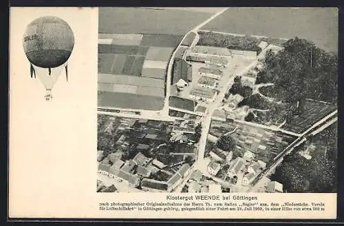 AK Weende, Totalansicht des Klostergut vom Fesselballon Segler aus, Fliegeraufnahme