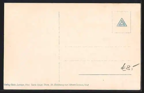 AK Kriegsschiff SMS Gazelle in voller Fahrt, Ostasiengeschwader, Reichskriegsflagge, Gedicht, Reichsadler