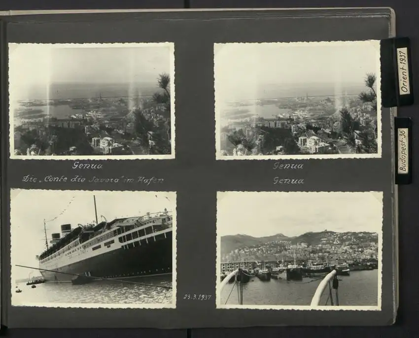 Fotoalbum mit 154 Fotografien, Ansicht Palästina, Orientreise 1937 Conte di Savoia, Ägypten, Haifa, Nazareth, Gizeh 1