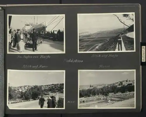 Fotoalbum mit 154 Fotografien, Ansicht Palästina, Orientreise 1937 Conte di Savoia, Ägypten, Haifa, Nazareth, Gizeh