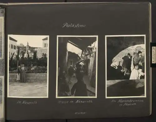 Fotoalbum mit 154 Fotografien, Ansicht Palästina, Orientreise 1937 Conte di Savoia, Ägypten, Haifa, Nazareth, Gizeh