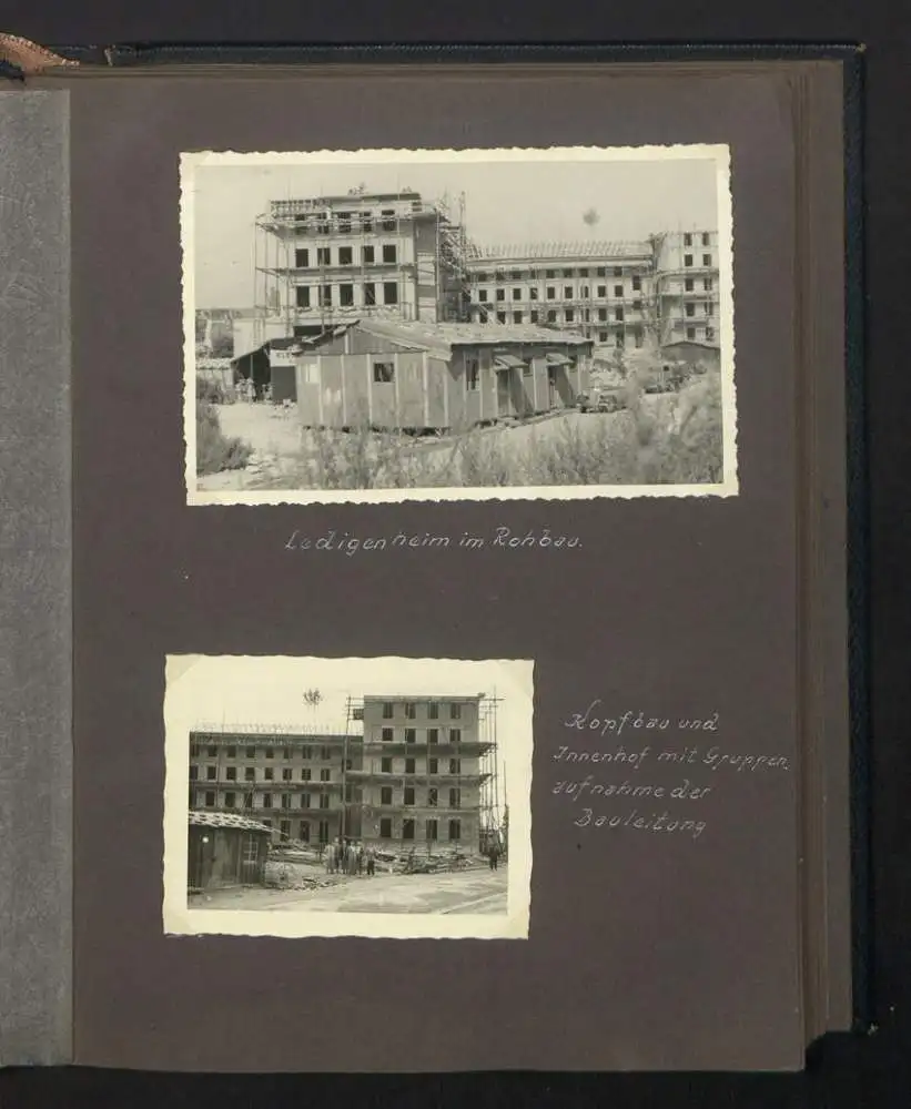 Fotoalbum mit 72 Fotografien, Ansicht Koblenz, Bau des Ledigenheim für das Alliierte Sicherheitsamt 1950, Bault. Sälzer 0