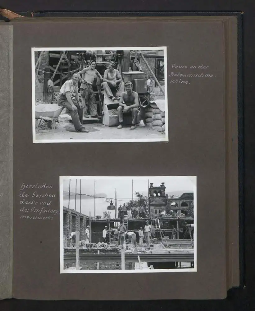 Fotoalbum mit 72 Fotografien, Ansicht Koblenz, Bau des Ledigenheim für das Alliierte Sicherheitsamt 1950, Bault. Sälzer 11