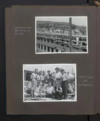 Fotoalbum mit 72 Fotografien, Ansicht Koblenz, Bau des Ledigenheim für das Alliierte Sicherheitsamt 1950, Bault. Sälzer