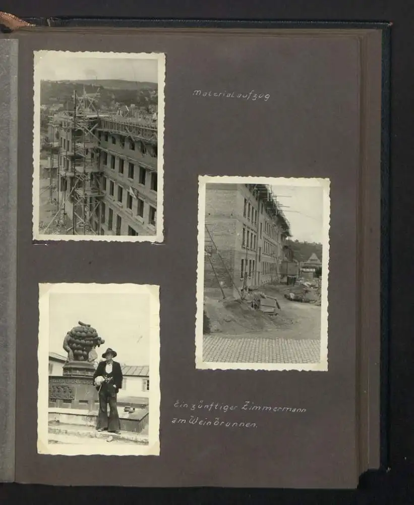 Fotoalbum mit 72 Fotografien, Ansicht Koblenz, Bau des Ledigenheim für das Alliierte Sicherheitsamt 1950, Bault. Sälzer 15