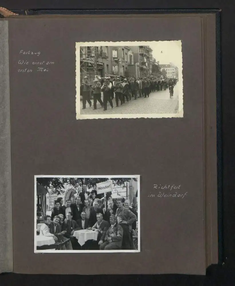 Fotoalbum mit 72 Fotografien, Ansicht Koblenz, Bau des Ledigenheim für das Alliierte Sicherheitsamt 1950, Bault. Sälzer 23