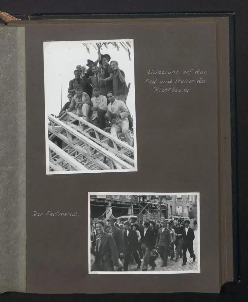 Fotoalbum mit 72 Fotografien, Ansicht Koblenz, Bau des Ledigenheim für das Alliierte Sicherheitsamt 1950, Bault. Sälzer 25