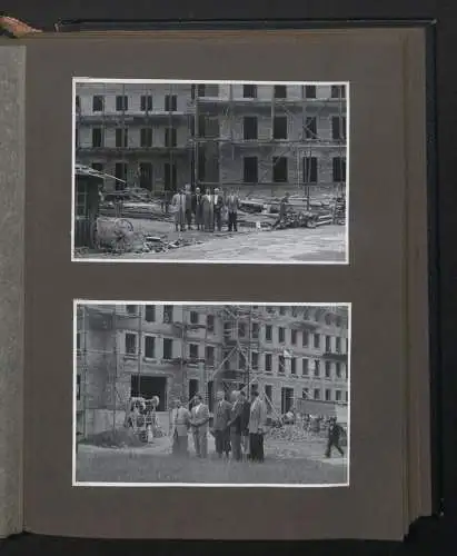 Fotoalbum mit 72 Fotografien, Ansicht Koblenz, Bau des Ledigenheim für das Alliierte Sicherheitsamt 1950, Bault. Sälzer