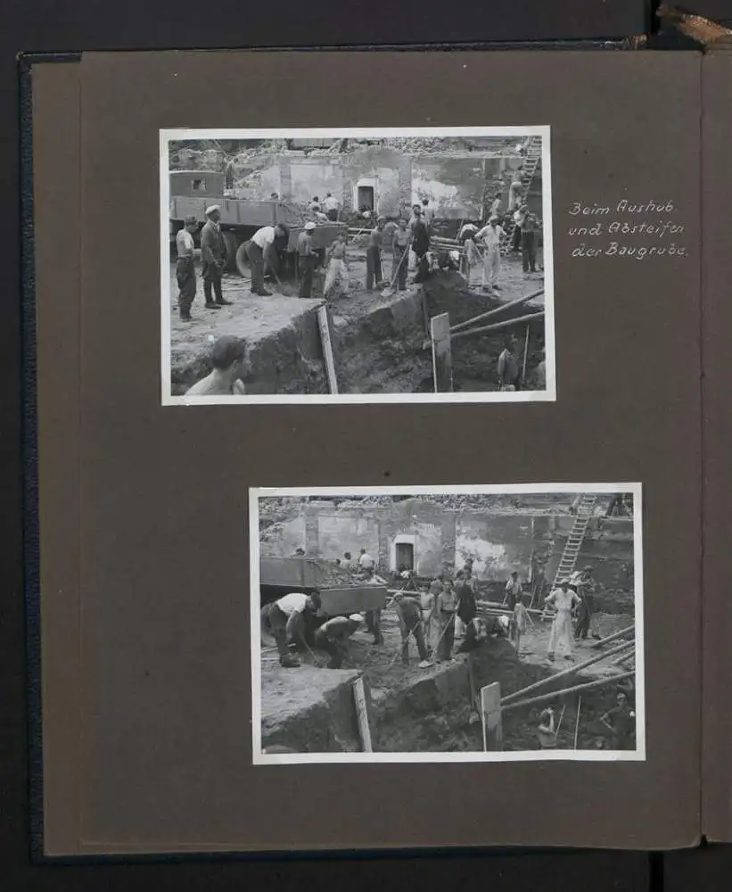 Fotoalbum mit 72 Fotografien, Ansicht Koblenz, Bau des Ledigenheim für das Alliierte Sicherheitsamt 1950, Bault. Sälzer 4