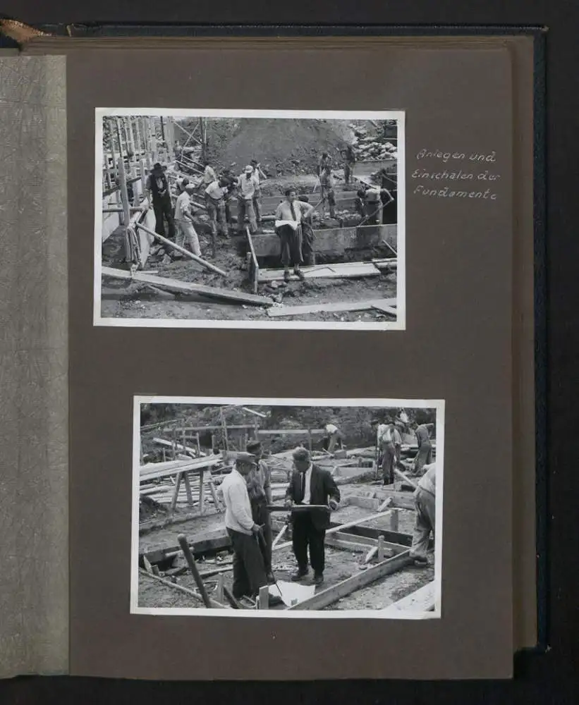 Fotoalbum mit 72 Fotografien, Ansicht Koblenz, Bau des Ledigenheim für das Alliierte Sicherheitsamt 1950, Bault. Sälzer 5
