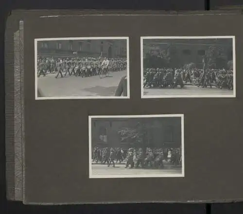 Fotoalbum mit 70 Fotografien, LZ 127 Graf Zeppelin in Berlin Tempelhof 1931, Trauerzug für Franz Lenk & Paul Anlauf