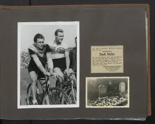 Fotoalbum mit 26 Fotografien, Fahrrad Sport, Rudi Mirke, Herbert Weinrich, Oskar Plattner, Sechs Tagerennen