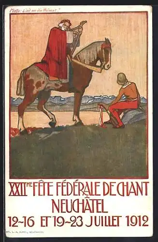 AK Neuchâtel, XXIIme Fête Fédérale de Chant 1912, Sängerfest