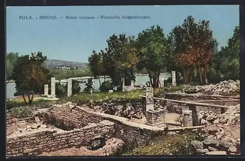 AK Pola, Insel Brioni, Römische Ausgrabungen - Ruine romane