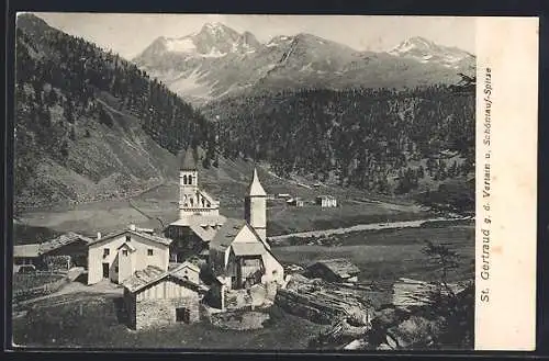 AK St. Gertraud, Suldental, Teilansicht g. Vertain u. Schöntauspitze