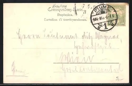 AK Abbazia, Uferpartie mit Angiolina Seebad