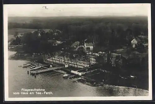 AK Ferch am Schwielowsee, Restaurant Haus am See, Fliegeraufnahme