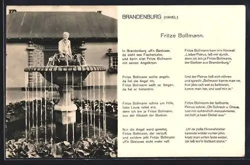 AK Brandenburg / Havel, Fritze Bollmann, Brunnen