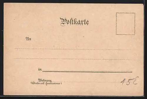 Lithographie Marburg, Universität, St. Elisabethkirche, Totalansicht