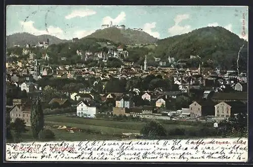 AK Eisenach, Stadtpanorama mit Wartburg