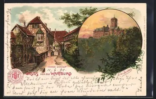 Künstler-AK Erwin Spindler: Eisenach, Wartburg mit inneren Burghof