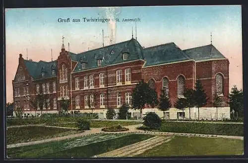 AK Twistringen, St. Annenstift mit Anlagen, goldene Fenster