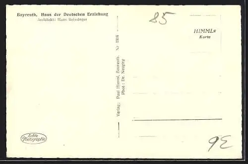 AK Bayreuth, Haus der Deutschen Erziehung, mit n