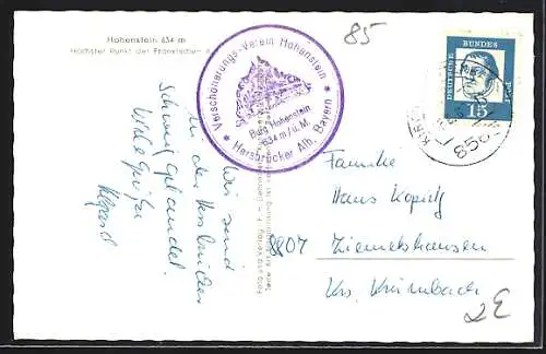 AK Hohenstein /Fränk. Alb, Ortsansicht mit Burg