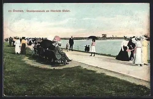 AK Bremen, Weserstrandpromenade am Osterdeich