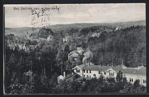 AK Bad Sachsa /Harz, Realschule mit Umgebung aus der Vogelschau