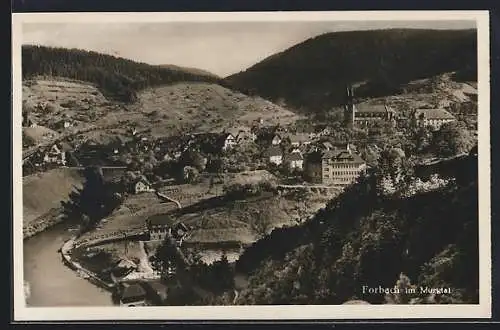 AK Forbach /Murgtal, Gesamtansicht mit Murg aus der Vogelschau