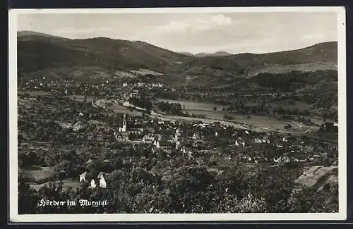 AK Hörden /Murgtal, Gesamtansicht mit Murg aus der Vogelschau