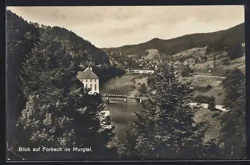 AK Forbach /Murgtal, Talsperre und Ortsblick aus der Vogelschau