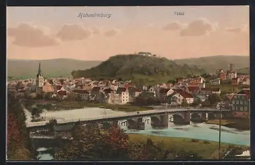 AK Hohenlimburg, Totalansicht mit Brücke