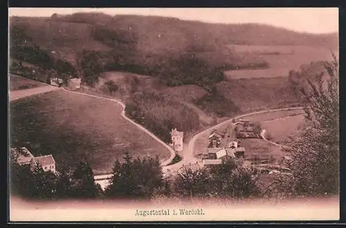 AK Werdohl, Augustental, Ortsansicht aus der Vogelschau