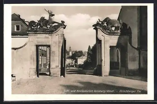 AK Arnsberg /Westf., Blick durchs Hirschberger Tor