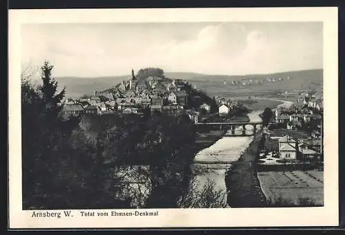 AK Arnsberg / Ruhr, Stadtansicht vom Ehmsen-Denkmal