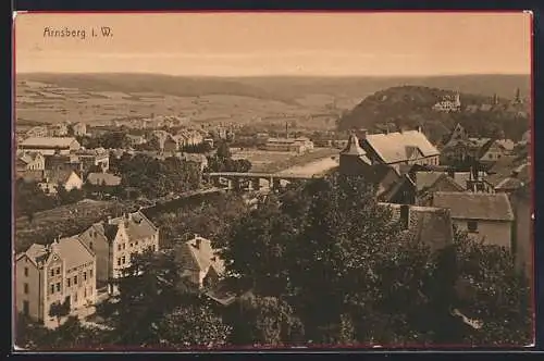 AK Arnsberg i. W., Teilansicht aus der Vogelschau