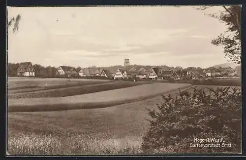 AK Hagen i. Westf., Blick auf die Gartenvorstadt Emst