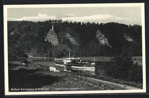 AK Karlshafen a. d. Weser, Blick auf die Hessischen Klippen