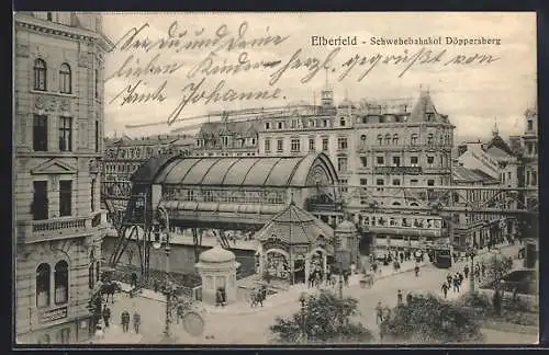 AK Elberfeld, Blick auf den Schwebebahnhof Döppersberg