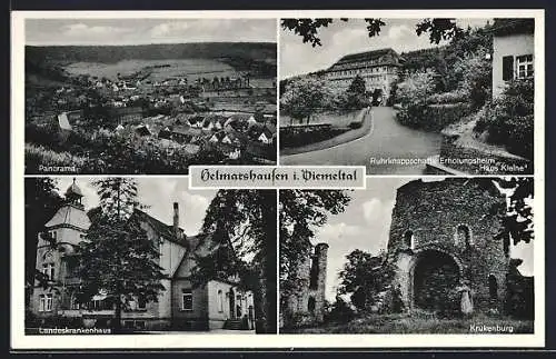 AK Helmarshausen i. Diemeltal, Landeskrankenhaus, Krukenburg und Ruhrknappschaft-Erholungsheim Haus Kleine