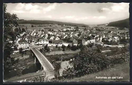 AK Aumenau an der Lahn, Ortsansicht vom Hügel aus