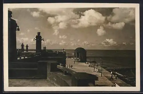 AK Borkum, Blick vom Hafen auf die Nordsee