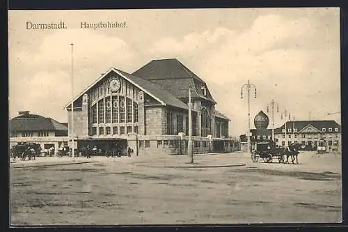 AK Darmstadt, Blick auf den Hauptbahnhof