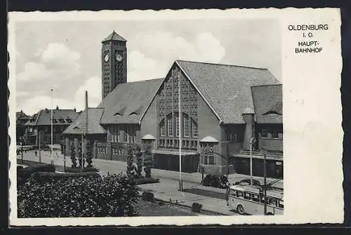 AK Oldenburg i. O., Oberleitungsbus am Hauptbahnhof