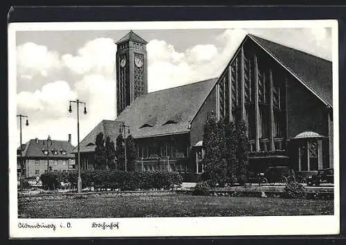 AK Oldenburg i. O., Wiese vor dem Bahnhof