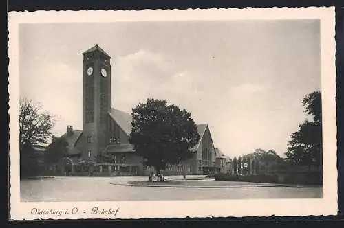 AK Oldenburg i. O., Der Uhrturm am Bahnhof