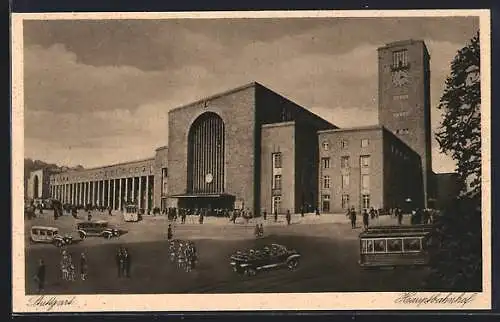 AK Stuttgart, Blick auf den Hauptbahnhof