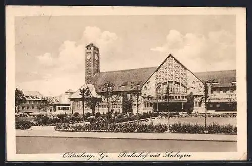 AK Oldenburg /Gr., Bahnhof mit Anlagen